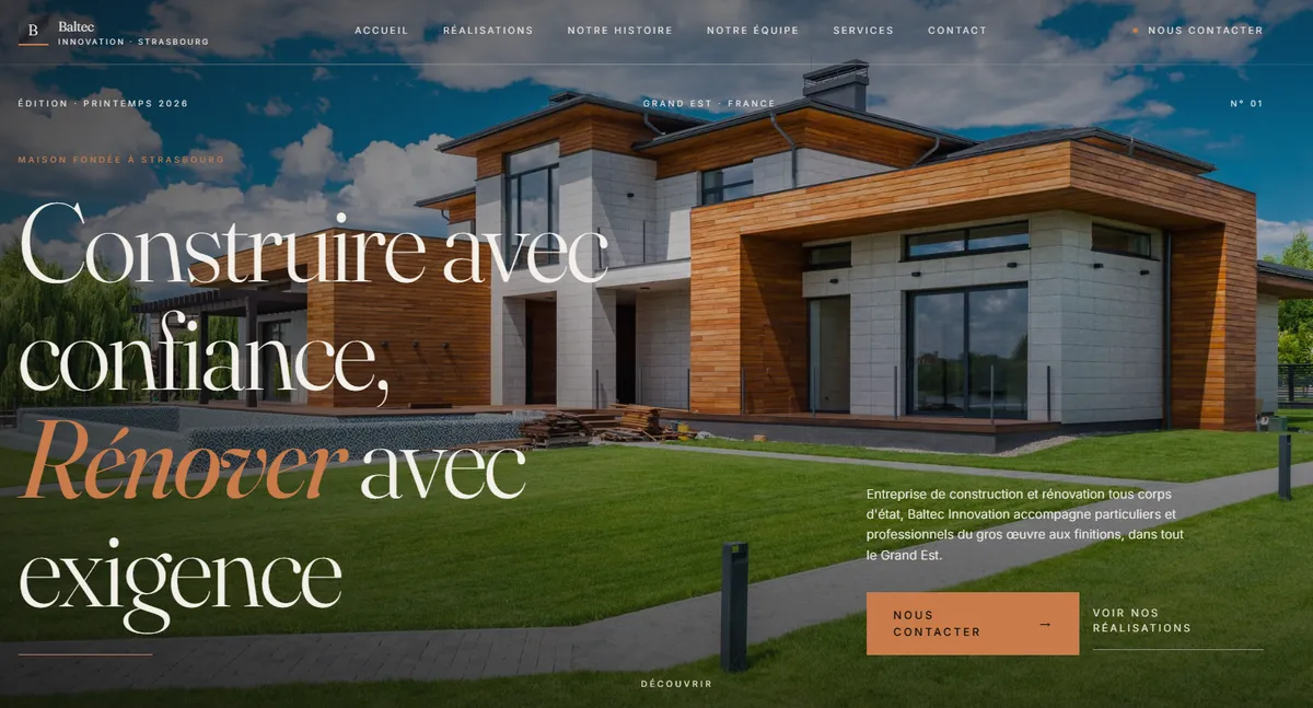 Site web de construction et rénovation réalisé par TroisSix